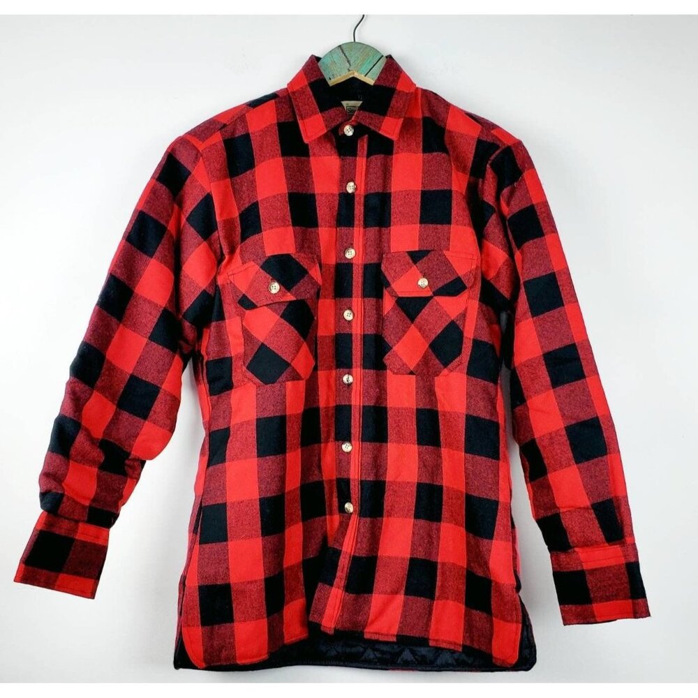Vintage 1960's Sears Buffalo Plaid Hunting Jacket Sz S Beautiful Condition
